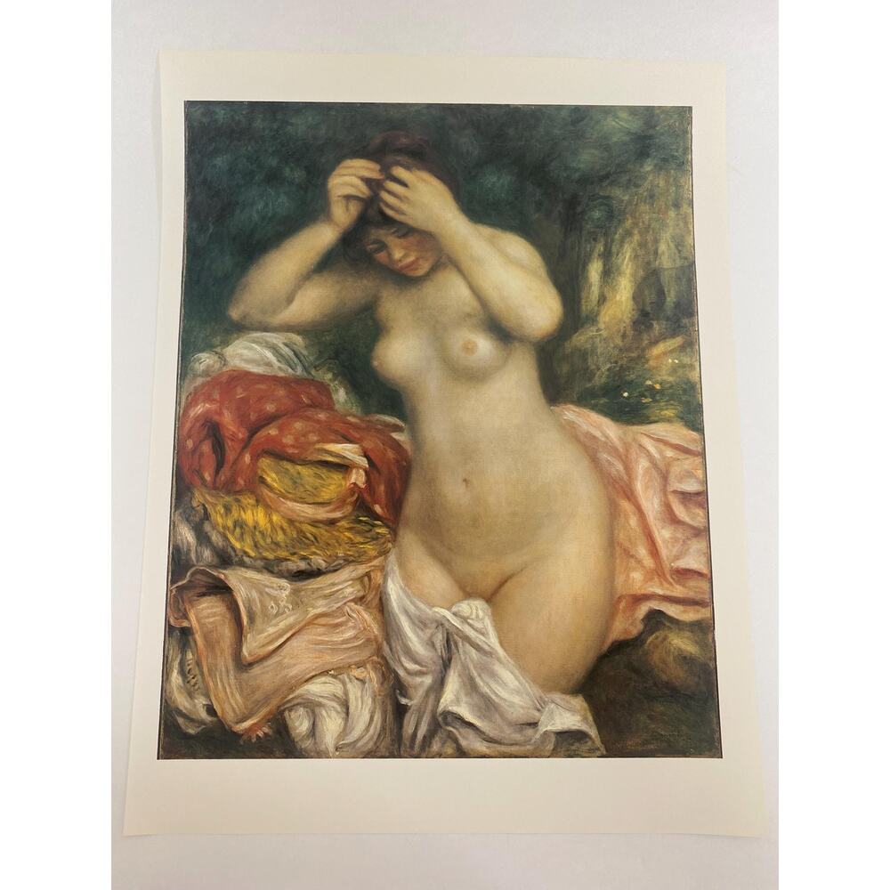 Auguste Renoir, Bather Arranging Her Hair, Print, Book Page, Painting